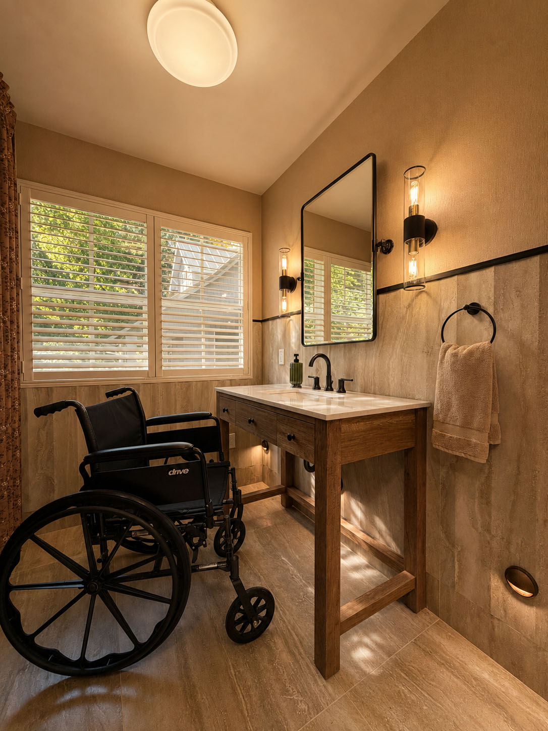 Buckskin Lane — Wheelchair-accessible bathroom + tilting mirror
